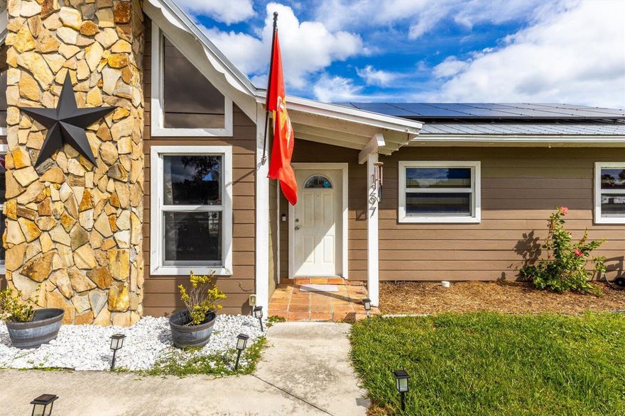 This beautiful 4 bedroom 2 bath pool home is ready for its new owner.  The main living area features an appealing open concept highlighted by vaulted cedar ceilings.  Enjoy relaxing in your heated pool with dual spas.  Across the street is the United States Submarine Veterans Park, offering a scenic  walking path around the lake and playground.  A/C-'23 wtr htr-'23 elc-'22 pool htr-'22 roof-'15