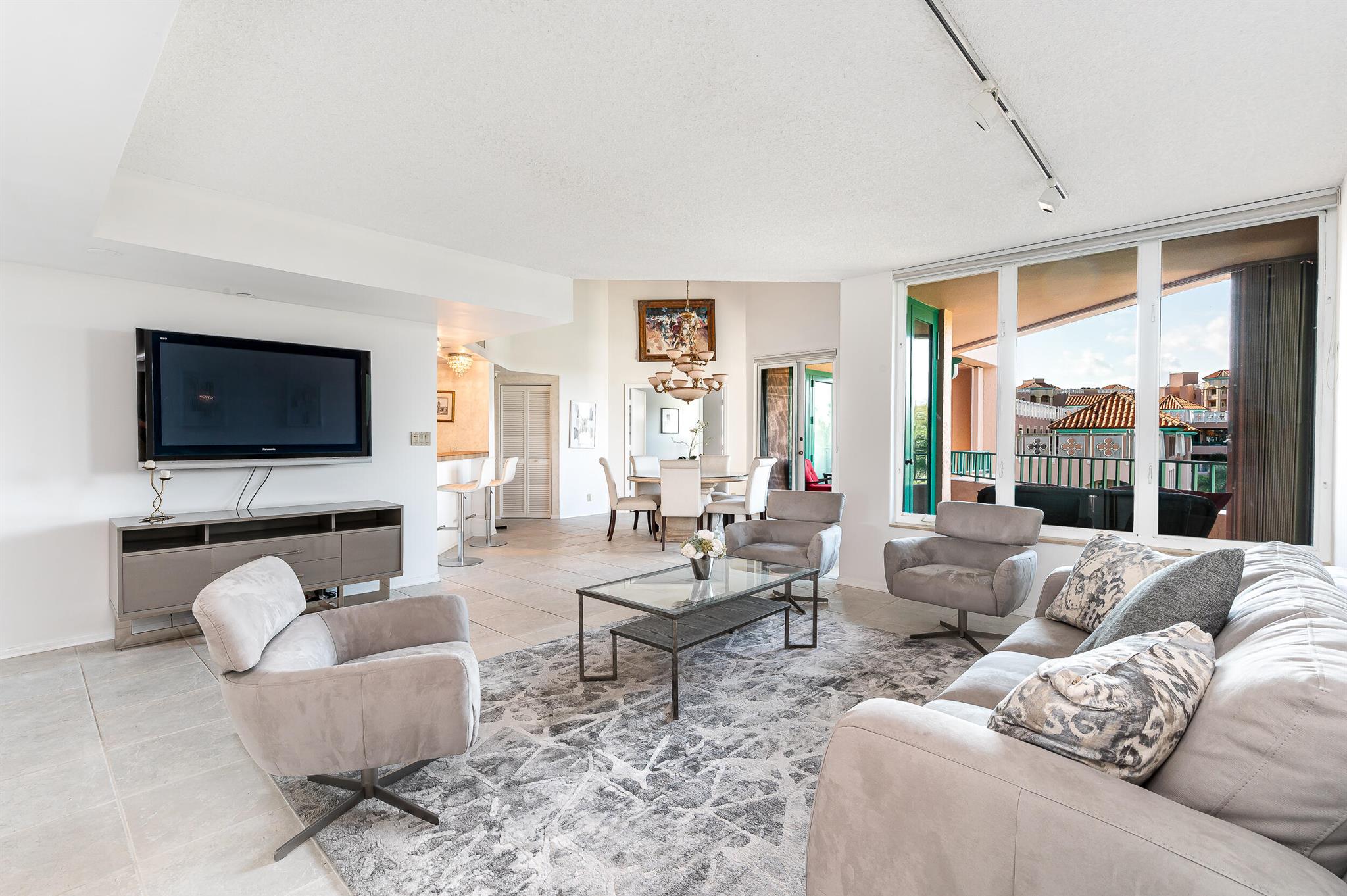 Fully Furnished Penthouse in desirable Mizner Court with no attached neighbor on either side. Open floor plan with beautiful beamed vaulted ceiling. Gorgeous views with lots of natural light throughout. The floor plan features a split bedroom with walk in closets and oversized balcony consisting of 210 square feet which is accessible from every room. Close to the main lobby elevator and front door entrance. This unit has it all. Mizner Court sits on a 13 acre site on the grounds of the world famous The Boca Raton Club. Building amenities include 2 tennis courts, 2 heated pools, 4 whirl pools, 3 party rooms, 2 exercise rooms, steam and saunas and so much more. 24/7 man gated community and 24/7 on-site security.