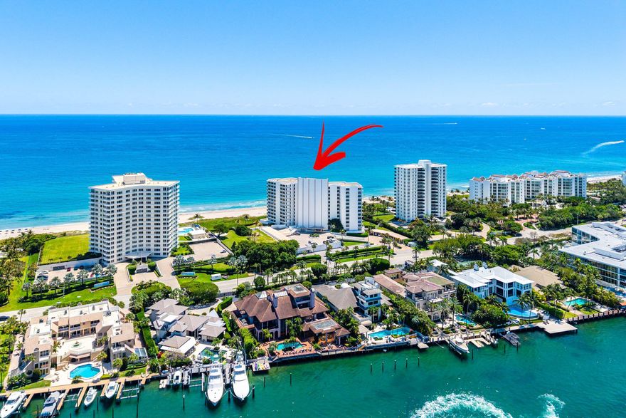 WOW! Totally Renovated Extra Large 2 Bedroom 2.5 Bath Direct Ocean View Condo at Sabal Point. 504 features the largest 2 bedroom floor plan in the building. Split plan. Spacious balcony overlooking the ocean, expansive grounds & pool. A true wow factor kitchen with back lit quartzite kitchen countertops. Built in bar with wine cooler and ice maker. Thermador appliances. LED lighting throughout. Recently installed impact glass windows & sliding doors. Designer bathrooms. Built-in closets. Garage parking space & 2 Storage units are included in the sale. Sabal Point is a wonderfully maintained Mid Century Modern building on the sand in Boca Raton. Ideally located between Palmetto Park Road and Camino Real. 24H doorman, pool, club room, & fitness room. 55+ Building. No Rentals. See Floor Plan. Call or Text Matthew 917.628.4021