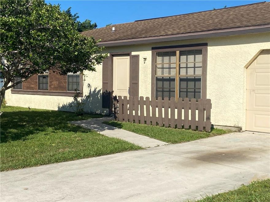 2-Bedroom, 2-Bathroom, 1-car garage home now available in Port St. Lucie!  Great backyard space! This home is in great proximity to shopping and Beaches! Featuring a brand NEW A/C system and brand NEW hot water heater.