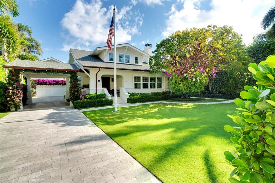 In-Town 5-Bedroom historic pool home on  the ocean block. Winner of the Preservation Foundation's Polly Earl Award for its incredible attention to detail.  Enter through the porte-cochere to the entry porch that welcomes you into the foyer.  Enjoy pristine hardwood floors throughout,  formal living room with fireplace, formal dining room, new kitchen and baths, new full impact glass, first floor master suite. Attached to the main house by a breezeway the 2-car air-conditioned garage has separate utility/laundry and exercise rooms as well as a guest cottage above with 2Br/2Ba and living room.  The heated pool is perfectly sited among the beautifully landscaped gardens. DISCLAIMER: The information provided including but not limited to prices, measurements, square footages, lot sizes, calculations have been obtained and conveyed from third parties. All information including that produced by the Sellers or Listing Company are subject to errors, omissions or changes without notice and should be independently verified.  The Sellers and Listing Company expressly disclaim any warranty or representation regarding all information.  Prospective purchasers' use of this or any written and information is acknowledgement of this disclaimer and that Prospects shall perform their own due diligence.  Prospective purchasers shall not rely on any written information provided when entering a contract for sale and purchase.  In the event a Buyer defaults, no commission will be paid to either Broker on the Deposits retained by the Seller. No Commissions Paid until Title Passes.