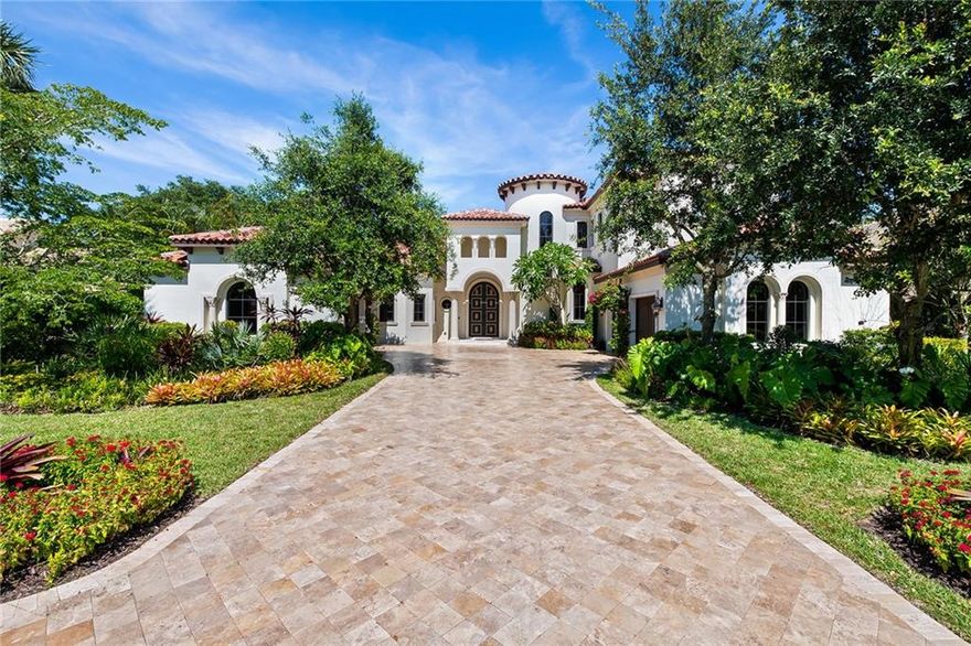 4100 Sanctuary Ln is a custom built estate located in Boca Raton's most exclusive and secure gated waterfront enclave, The Sanctuary. This 7,500 Sq Ft + 6 bedroom, 9 bathroom home is of uncompromised building quality and a stunning modern mediterranean style. Through the oversized double door entry and into the two-story foyer, a clean, bright & open floorplan welcomes you. The home features a chef's kitchen with top of the line Wolf & Sub Zero appliances, expansive first floor master suite, office & theatre room. Additional features include a 3.5 car garage, 660 bottle wine cellar, Control4, rare italian marble countertops throughout, 48KW Generac Generator, white ash oak & marble flooring . Lushly landscaped backyard features a saltwater pool, outdoor kitchen, &pecky cypress ceilings.