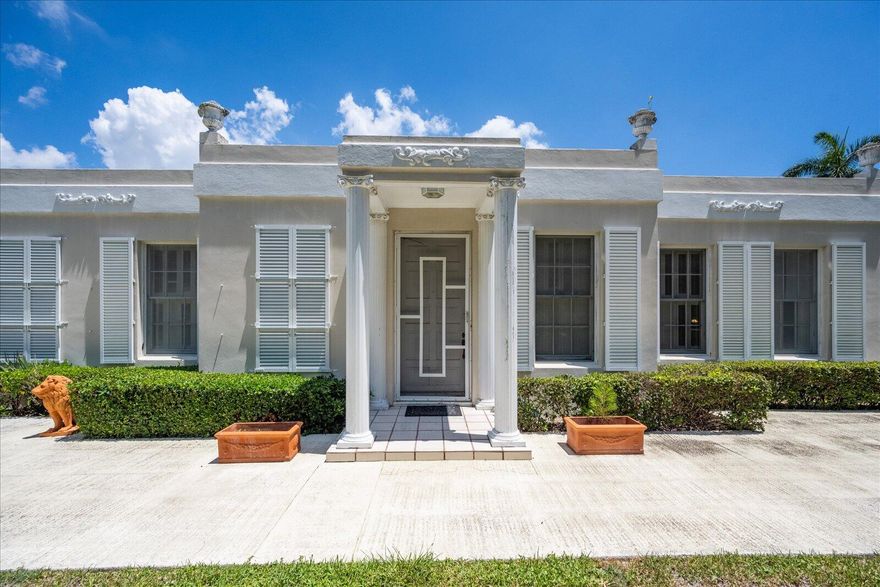 Rare Opportunity on Prestigious Wells Road in Palm Beach, Florida, This beautifully lined street is just one block away from Intracoastal, Lake Trail, Restaurants & Shopping.
Upon entering this 3 bedroom 3.5 bath home, you can feel the elegance Palm  Beach has to offer. The patio/ lanai overlooks plush hedges that surround your private pool. Guests can enjoy a spacious guest house, complete with a bar area and a full bath. A maid's quarters, with a bath,  comes complete with a private entrance.
Can be renovated or rebuilt.
2 car garage