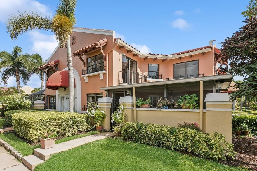 Charming coastal villa in Juno Beach's gated community Ocean Trace.  Both bedrooms offer large en suite baths, vaulted ceilings, multiple windows and sliders with tropical views.  Featuring a spacious covered lanai with southeast exposure; benefited by the breezy trade winds and natural light.  Uno Lago is in an exceptional location close to the beach, restaurants, and shopping.  Excellent 2nd home or investment property, can rent 4X a year, minimum 30 days.  2024 Roof and recently painted, all assessments already paid by seller, maintenance fee covers roof & exterior building insurance.