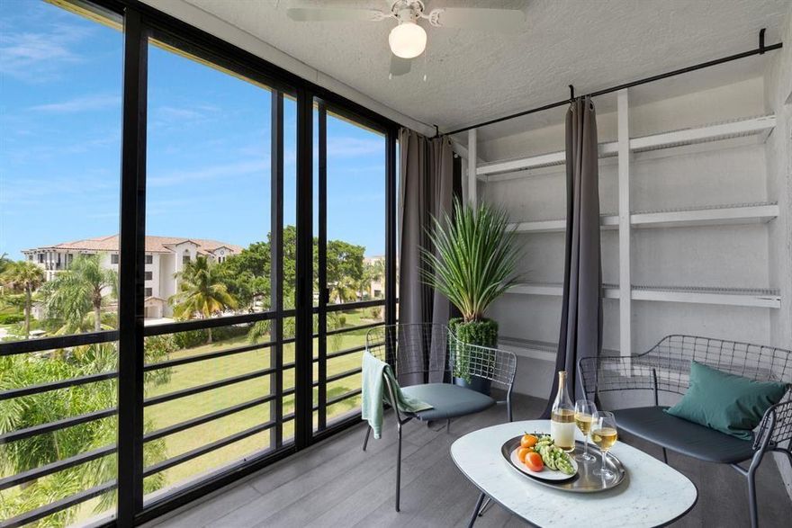 Welcome to this upgraded top-floor corner unit featuring stunning sunset views. Highlights include a modern kitchen with new cabinetry, granite countertops, stainless steel appliances, new vinyl wood flooring, spacious closets, a large enclosed/screened patio, decorative accent wall, updated fixtures, and fresh paint throughout. Located in the desirable Boca Dunes community and zoned for highly rated A-schools. Easy to show and move-in ready—make this your new home today.