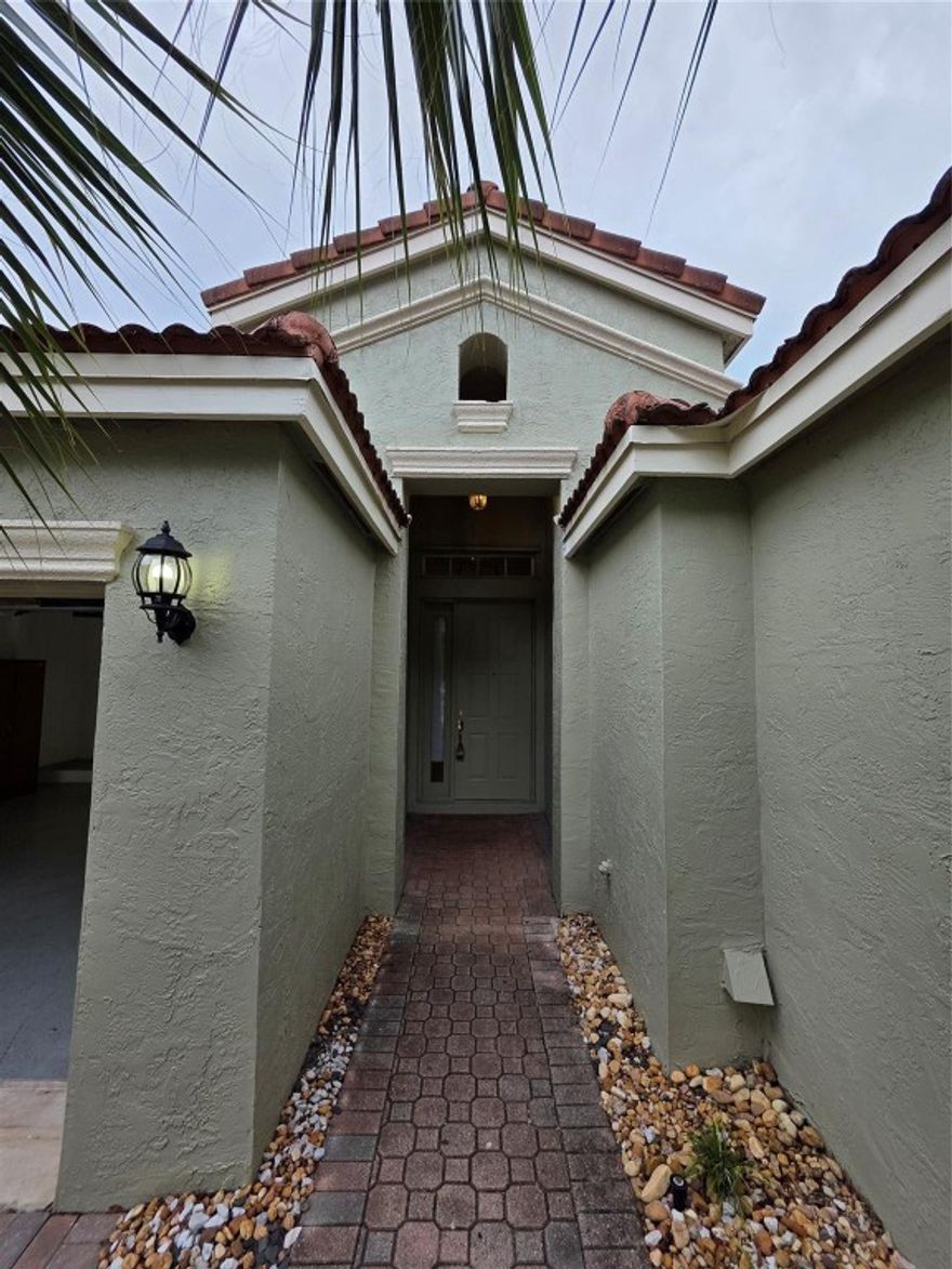 Discover this charming 4-bedroom, 2-bathroom, 2-car garage single-family home in Miramar. Enjoy the Florida lifestyle in your own PRIVATE POOL, perfect for relaxing or entertaining guests. The home has an indoor/outdoor speaker system, Wi-Fi capable thermostat, and is set up for a home-security system. Situated in the desirable GATED community of Riviera Isles, this home offers both security and comfort. The club house area offers a resort-style pool, tennis, pickleball, and basketball courts, a children's playground and fitness center as well as peaceful views of Lake Riviera. With easy access to I-75, commuting is a breeze. This property is a true gem waiting for you and your family. Pets welcome!