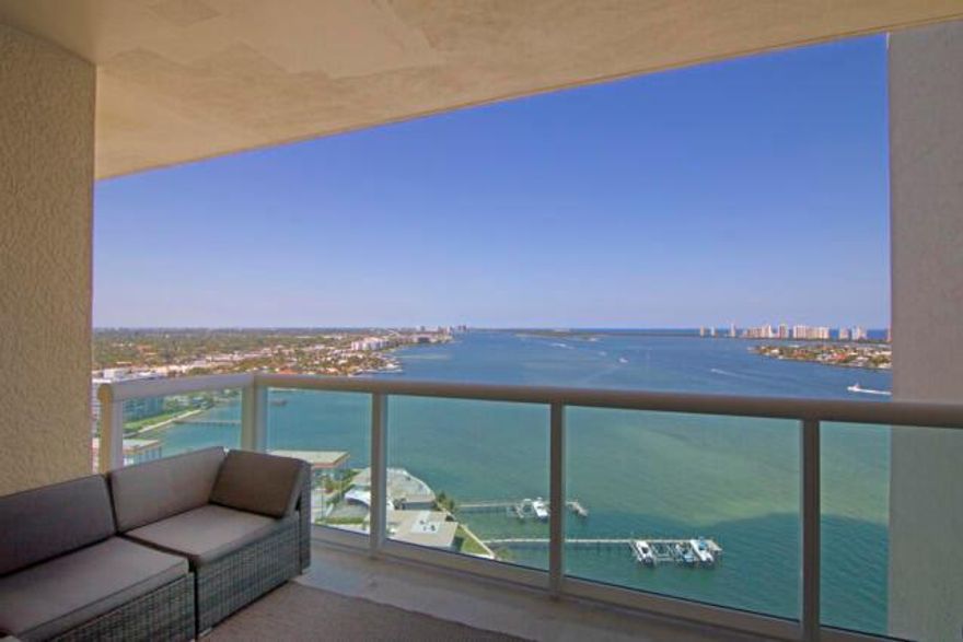Cozy 22d floor 3BR/3BA overlooking the Intracoastal & ocean, impact glass, semi-private elevator access. Available season, annual, or off season. Open concept, neutral colors, split floor plan. Stainless steel appliances in the open kitchen, light granite counters. Spacious owners suite w/his & her walk-in closets. Primary bath w/double vanity, jetted bath & water closet. Assigned garage parking & climate-controlled storage unit. 24/7 manned gate, valet, NEW tennis, NEW pickleball and bocce, walking path w/gazebo, Newly renovated rooftop oasis w/pool, spa, BBQ areas, clubhouse, billiard room & fitness center. Marina w/dry docks available. Jump on your boat effortlessly & be on the ocean in minutes; no fixed bridges! Pet friendly place.