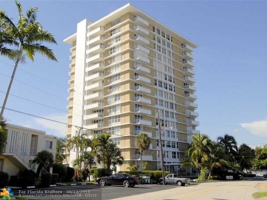 LOCATION...LOCATION...LOCATION   Beautiful, updated one bedroom/one and one half bath unit in the very sought after Sunrise Tower.  When you open the door to the  unit, your eyes are immediately drawn to wall to wall,,,floor to ceiling solid Hurricane Impact Sliding Doors that overlook the lovely pool area and views of the Intracoastal.  Updated kitchen and baths make this very sought after unit a must see. WALK to Galleria Mall, Restaurants, and THE BEACH. This freshly painted unit wont last!!!!!