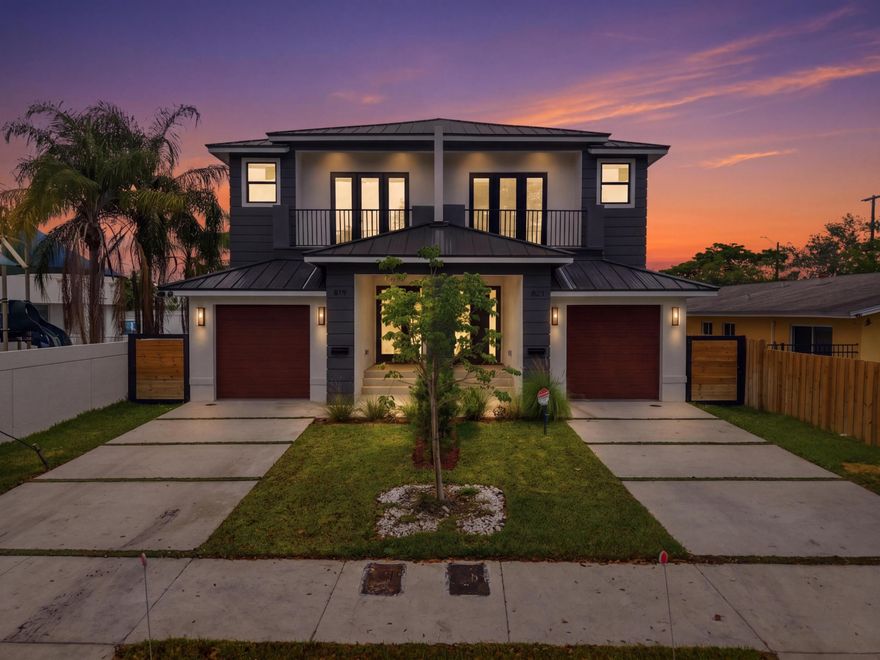 A refined new construction townhome in historic Sailboat Bend offering 3 en-suite bedrooms and 3.5 baths. Designed with soaring 9'8" ceilings and an open-concept layout, interiors feature large-format porcelain flooring, 8-ft doors, and a chef's kitchen with Calacatta-style quartz, full backsplash, custom cabinetry, and premium LG Studio appliances. Enjoy a private balcony, Spa-like baths include frameless glass showers and LED mirrors. Built with impact windows/doors, elevated construction, and a standing seam metal roof. EV-ready garage, second-floor laundry, and walkability to Riverwalk, Brightline, Las Olas, dining, and Fort Lauderdale's cultural core. A rare opportunity to own modern luxury in one of the city's most vibrant and rapidly evolving neighborhoods.  Both townhomes may be purchased together or individually—offering flexibility for end users or investors.