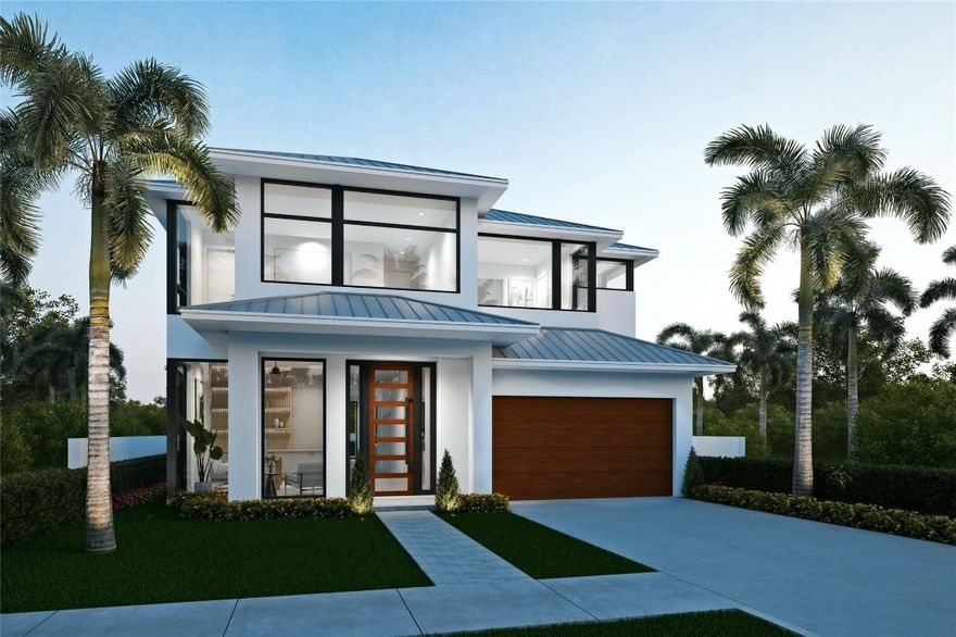 Luxury & Location converge in this exceptional new construction contemporary 2-story estate, set within Fort Lauderdale’s prestigious Las Olas Isles / Idlewyld neighborhood with anticipated early–mid 2026 completion. Showcasing timeless architecture, the residence offers 5 bedrooms, 5.5 baths, over 4,600 square feet under air, and a private luxury elevator. Refined interiors feature soaring ceilings, sun-drenched living spaces, a striking glass-enclosed wine room with bar, and a gourmet kitchen appointed with top-tier finishes. Outdoors, savor ocean breezes while entertaining beside the resort-style pool and outdoor kitchen. Just moments from downtown Fort Lauderdale and the beach, this is a rare opportunity to craft a truly distinguished South Florida retreat.