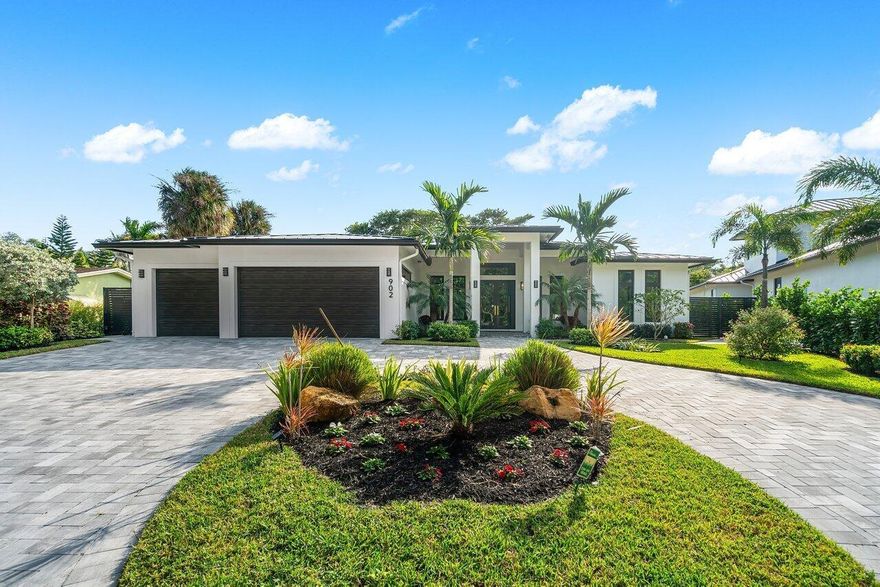 Welcome to your dream home in Delray Beach, Florida! This new construction masterpiece offers the pinnacle of luxury living in the hottest market of South Florida. Boasting 4 spacious bedrooms, 3 full baths, 1 cabana bath, and an additional powder room, this home ensures comfort and convenience for all. A beautiful 1 story MID Century Contemporary Modern Home with soaring ceilings and an amazing open floor plan with large island kitchen and living area. Featuring top of the line Viking appliances and walk in pantry. The Master suite a sanctuary for sophistication boasting his and her closets and a luxurious soaking tub with waterfall entry from the ceiling lined in modern rain showers and glass enclosure. Park your prized sports cars in the expansive 3-car garage, a haven for automotive