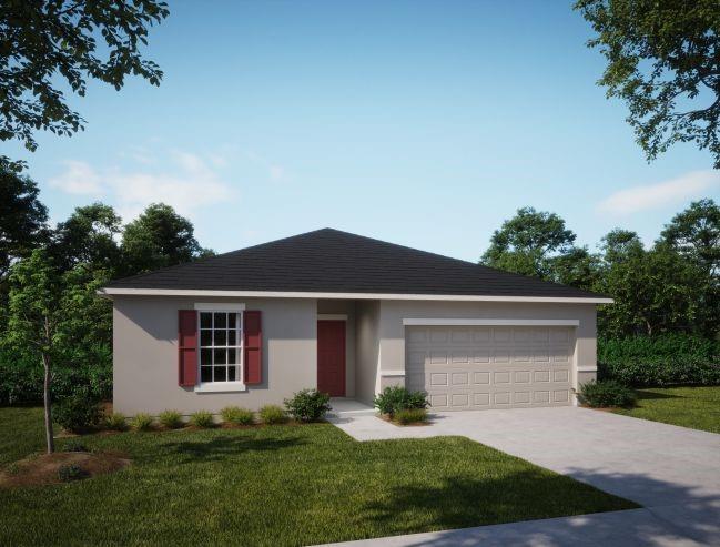Under Construction. This charming Florida-style home features 4 bedrooms and 2 bathrooms, all on one floor, perfect for easy living. With upgraded roof sheathing, the home is built to last. Inside, you'll find upgraded lever door hardware that adds a modern touch throughout. The spacious kitchen is enhanced with granite countertops, providing both functionality and style, while the master bath and secondary bath feature luxurious granite countertops and finishes.
Ceramic tile flooring extends throughout the living areas, with plush carpeting in the bedrooms for comfort. The master bath boasts a beautiful tile shower, and the second bath includes a convenient tile tub/shower combo. For added convenience and privacy, horizontal cordless blinds adorn the windows.