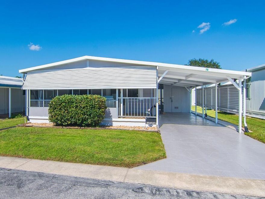 Enjoy easy living in Natalie Estates, a 55+ community in Stuart. This 2-bed, 2-bath home features new flooring, a 2021 AC, spacious layout, and screened lanai. No land lease--own your lot with low HOA fees. Community amenities include clubhouse, pool, and social events. Conveniently located near beaches, shopping, dining, and healthcare. Home is move-in ready--your Florida lifestyle starts here!