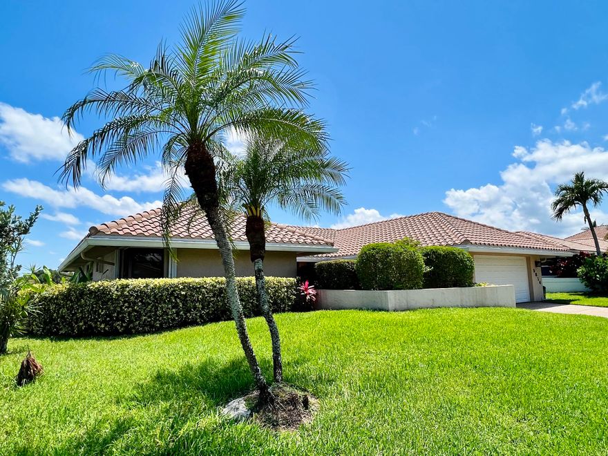 Come home to the beautifully maintained community of Boca Alta and this home that has everything you need to make the most of south Florida living! From the lush landscaping to your sparkling private pool, you'll never want to leave. Imagine having morning coffee or evening glass of wine poolside and enjoying the highly sought after water and golf views available here. Bring your boat or kayaks! This is one of very few communities that will permit owners to build a dock on the wide canal. Inside, this well-loved home offers an expansive living room, oversized bedrooms, and kitchen open to the dining and family room/den, perfect for entertaining. Lots of windows keep things bright and make the most of your coveted location. Super low HOA and A rated schools make this unique home a must see.