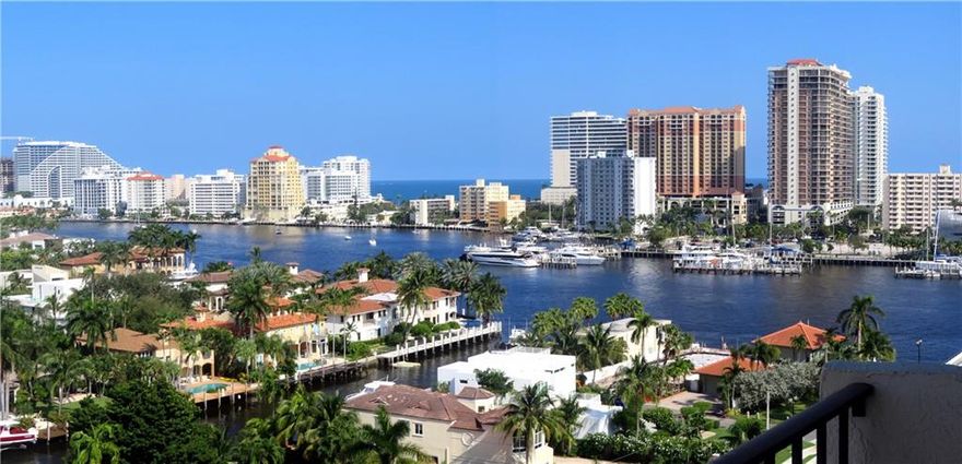 Large (over 1700 sq ft under air!) remodeled 3BD/2BA condo on Las Olas Blvd at the Intracoastal! (3rd bedroom used as office/den but can be easily reversed.) City, Ocean and Intracoastal views with only private waterfront homes beside the building so no highrises to block views.  Open chef's kitchen with stainless steel appliances, granite counters.  En suite primary bedroom with balcony + large walk-in closet.  High impact windows/doors, marble baths, laundry room and a spacious living room with 24x5 balcony.  Amenities include a resort-style pool, grilling area, gym, garage parking, 24/7 security and onsite management. Close to the beach, Las Olas shops, restaurants and galleries. Internet, cable and HBO included in fees.  Additional rental parking space per availability. Sorry, no pets.