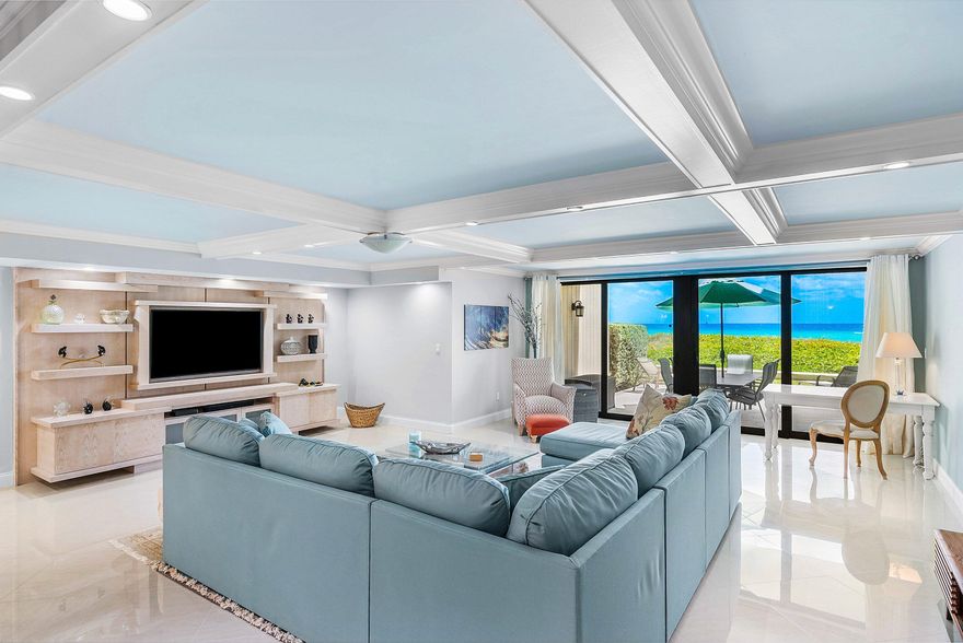 Enjoy the ultimate oceanfront lifestyle & spectacular views from this rarely offered direct ocean residence. This coastal retreat offers unobstructed OCEAN VIEWS in the living areas & primary suite. Watch the sunrise from your private oceanfront patio adding outdoor living space perfect for alfresco dining & entertaining. Beautifully renovated white kitchen features custom cabinets, breakfast bar, granite countertops & stainless steel appliances. Second level primary offers sparkling direct ocean views & private balcony. Just steps to Delray's most pristine beaches. Two garage parking spots. Boutique building in the much desired south end of Delray. Just across the bridge to Trader Joes, Whole Foods, restaurants, shops & much more. Lives like your own private beach house. Pet friendly! This rarely available direct oceanfront residence is being offered fully furnished and ready for you to indulge in the ultimate beachfront lifestyle!  Generous primary suite offers stunning ocean views, private balcony to watch the sunrise, spa-like soothing bath complete with soaking tub, dual vanities and floor to ceiling tiled rain shower. Beautiful porcelain flooring in the living area and honey hued wood flooring upstairs. Guest friendly floorplan offers a private guest en-suite with its own balcony. Impact glass throughout. This unit comes with one private garage space, one guest space in the building garage plus plenty of additional guest parking.   Ocean Place is a boutique oceanfront community with only 30 residences on the absolute best stretch of the beach in Delray. Residents enjoy private beach access, heated seaside pool  with upper sun deck and grilling area.  Short distance to famed Downtown Delray's vibrant Atlantic Avenue, night life, festivals, art galleries, the best restaurants and entertainment. Close to I95, two international airports (WPB and Ft Laud) plus Boca Raton private international airport.