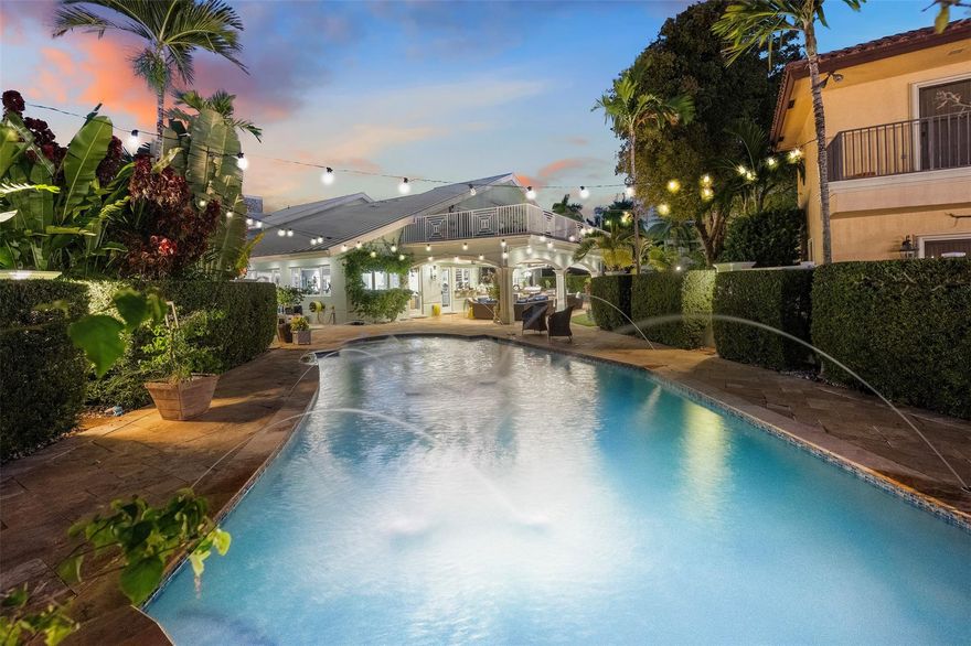 Over 14,000 SF Lot in Gated Island Community of Sunrise Key. Fort Lauderdale's most coveted neighborhood & unbeatable location. Walk to the ocean less than 1 mile away, Walk to Las Olas shopping, restaurants and nightlife 1 Mile away. The city's Largest Greenspace City Park is 1/2 mile away. The convenience of being in the heart of the city but privacy and feel of a tropical getaway. Fully fenced and gated compound. 38 ft dock with a boat lift and room to park a 45ft center console. The house has a very convenient lay out that gives your backyard pool and entertaining space complete privacy that you usually don't get with waterfront homes. 800 SF rooftop patio off 2nd story & Massive outdoor kitchen / covered porch where you'll spend most of your time. Coastal Elegance interior design.