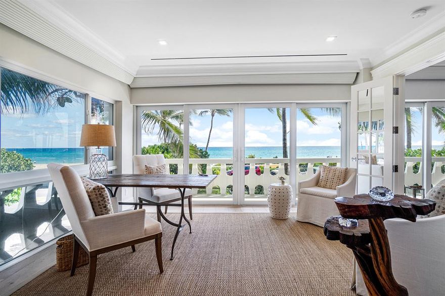 Coveted NE Corner Oceanfront Residence in the Boutique 300 Building offering a chic,beachy renovation with sprawling ocean views. Direct access to a oversized patio, 24 Hr. doorman, newly renovated gym and garage, onsite manager, heated pool and spa. Pet friendly building.
Conveniently located near Worth Avenue and the many dining and shopping 
establishments. Easy access to Palm Beach International Airport. Available Immediately.
It just doesn't get any better than this!