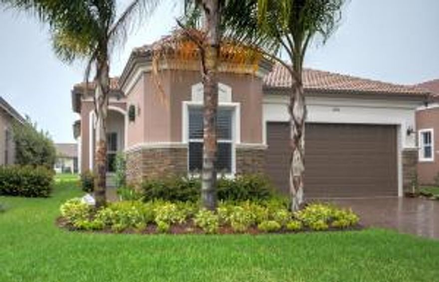 Great Investment! Rarely available Perugia model with bright open great rm floorplan and Premium Lakeview Lot! 2 BD + Den + BONUS ROOM! Available Turnkey furnished! Upgrades include Granite kitchen w/custom cabinetry, island, GE stainless appliances, extended pavered lanai, 18x18 tile thru-out, crown molding, extra high hats, tinted patio doors, designer light fixtures/ceiling fans, plantation shutters, enhanced landscaping & 2 CG! Master suite w/ 10 ft ceilings, 2 spacious walk-in closets, granite bath, Roman tub & his/her sinks. 24/7 manned gated security, alarm service & lawn care included. 38,000 SF Cabana Club, 3 Pools, Spa, Tennis, Bocce ball, Café, Fitness Center, Exercise Room, Arts & Crafts, Billiards & Grand Ballroom/Theatre! Villaggio Reserve is a BRAND NEW ACTIVE ADULT community, with the emphasis on ACTIVE. Enjoy 38,000 SF Grand Clubhouse & Grand ballroom/Theatre with frequent monthly booked shows & entertainment, resort style heated pools & spa with water aerobics & classes daily, Café (breakfast & lunch), new state-of-the-art fitness center, separate fitness room with daily scheduled yoga, zumba & aerobics classes, lighted tennis courts with daily active teams & leagues, pickle ball, bocce ball, card/game rooms, arts & crafts, billiard room, & theatre... and so many clubs for virtually anything you want to do.