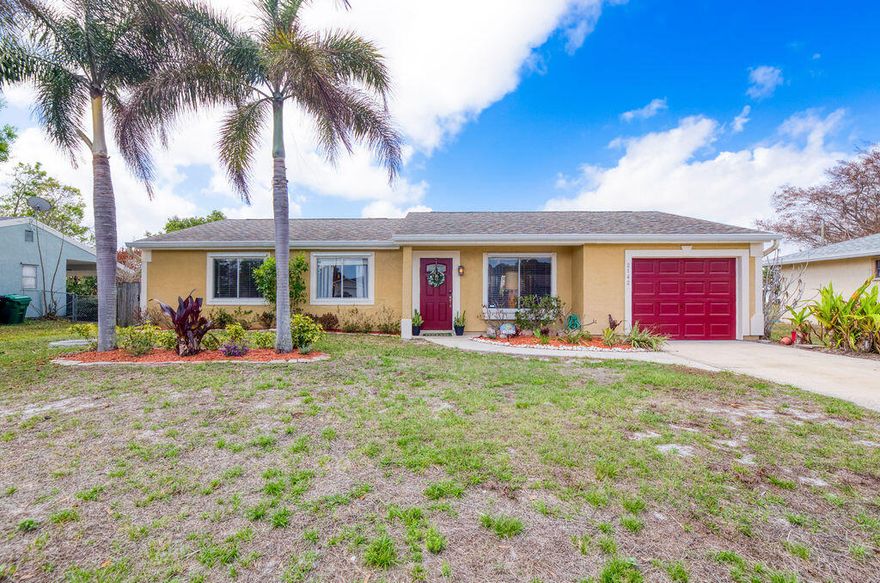 Charming 3-bedroom home in the heart of Port St. Lucie! This well-maintained property features fresh landscaping and a beautifully updated kitchen complete with stylish backsplash and brand-new Samsung appliances. Inside, you'll find tile flooring throughout with an eye-catching mosaic accent in the living room and a freshly painted interior that creates a bright, welcoming feel. Step outside to enjoy the large fenced backyard and relax on the screened patio--perfect for entertaining or quiet evenings at home. Major updates include a newer roof, HVAC system, and water heater, all replaced in 2020. With low monthly utilities and very low taxes, this home offers both comfort and affordability. Don't miss your opportunity to own this beautiful Port St. Lucie home!