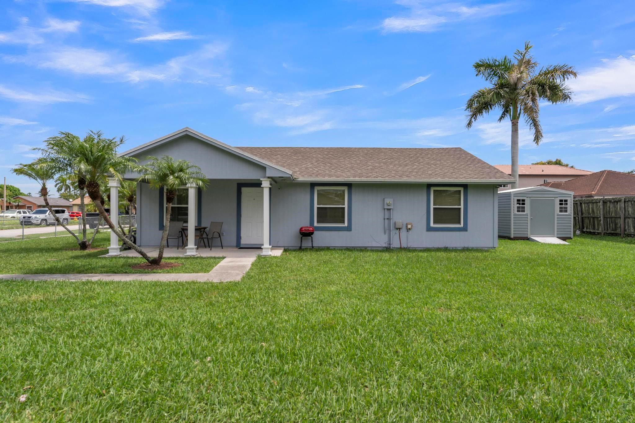 Welcome to this charming 3-bedroom, 1-bath home in South West Miami Dade, built in 1994 and thoughtfully maintained. Recent upgrades include a new roof, impact windows and doors (2021), plus an updated water heater, offering peace of mind for years to come. The spacious 7575 sf yard provides endless possibilities for entertaining, gardening, or future expansion and includes an 8x10 storage shed for added convenience. Inside, the home is bright, comfortable, and move-in ready, making it ideal for a variety of buyers. Conveniently located near major highways, shopping centers, and dining options, with Miami International Airport just 23 miles away. This well-kept home is a great opportunity for first-time buyers, downsizers, or investors looking for long-term value.