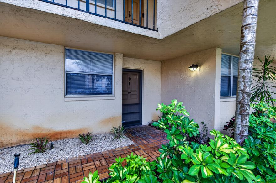 Here is a perfect opportunity to own an apartment in a quiet 55+ senior gated community. Enjoy relaxing golf course views from the enclosed screened patio. This turnkey 2-bd, 2-ba residence is located on the 1st floor (no elevators or stairs) and comes fully furnished—move-in ready. Residents enjoy access to a vibrant Cultural Center offering many free activities/ammenities including heated pool, tennis courts, basketball, bowling, billiards, gym, library, theater, movies, concerts, BBQ area, and more. Maintenance includes: water, sewer, basic cable, Wi-Fi, and pest control. Laundry room located on the same floor. HOA requirements: 55+ community, $48,000 verifiable last 2 years annual income, Min 700 credit score, 10% initial deposit w/ purchase contract. No pets. Rent after 1 year.  1 Assigned Parking space.