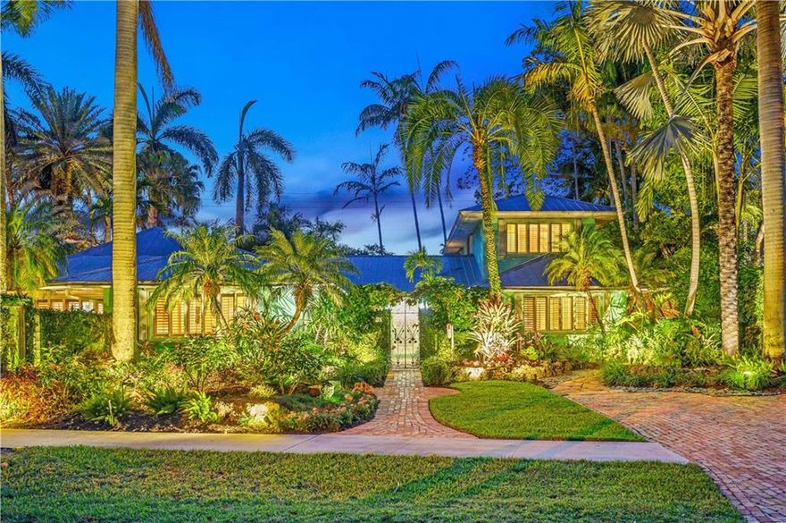 Award Winning Gardens and Design. Situated on a sprawling 12,000+SF lot this impressive residence encompasses tropical coastal architecture that features three bedrooms and three baths on the main level plus a separately metered studio plus a private second floor one bedroom, one bath separately metered apartment. Currently used as a 3/3 by the owners using both attached studio and 1/1 as rentals. Ideal property as live/rent residence for home office or guest/nanny suite or any living combination required. Interiors offer volume ceilings, built-ins, tons of closet space, a well designed eat-in kitchen with wet bar, three on-suite bedrooms with vaulted wood ceilings, formal dining room and family room. Picturesque private gardens surround a resort-style 64 foot lap pool and roofed terrace. Branded Tour 1 BR Apt https://my.matterport.com/show/?m=5dsiGemXyVf&mls=1Unbranded Tour 1 BR Apthttps://my.matterport.com/show/?m=5dsiGemXyVf