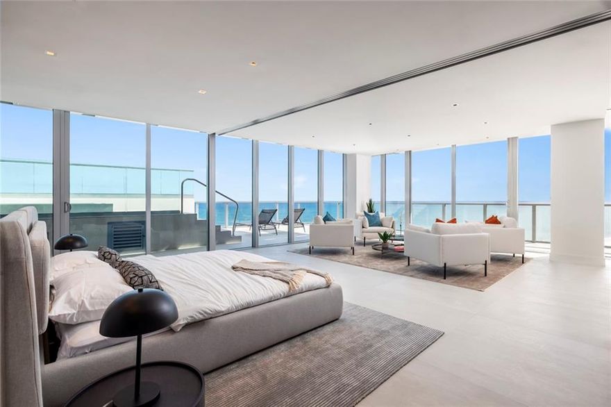 Just Completed, Residence N1102 offers a Stunning, Spectacular and Highly desirable Direct Oceanfront Residence; complete with private pool, enormous 1200 SF terrace and one of a kind bespoke interiors. Located in the Iconic North Tower of Fort Lauderdale Beach’s Auberge Beach Residences, this home showcases an abundance of custom millwork made of glass stone metal and wood. The kitchen boasts custom Italian Arclinea cabinetry, unique stone countertops and slabs and handmade pendant lights from Noom. A retractable wall of Glass by Glas Italia opens up master suite to stunning Direct Ocean Views + Control 4 Smart home. Auberge offers World Class amenities, including Spa, Fitness Center, Wine Room, Screening Room, Golf Simulator and much more. Includes Storage room and wine locker.