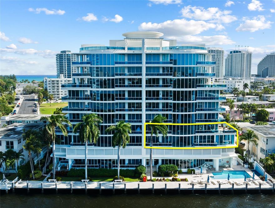 Magnificent TWO-STORY condo situated directly on the INTRACOASTAL. Incredible water views and amazing sunsets from every room featuring 9' to 10' floor-ceiling windows. 5600 sf of Indoor/Outdoor living makes it feels like a home on the water. The MAIN LEVEL encompasses a Living Room, Dining room, Den or fourth Bedroom, a large Kitchen, the Primary Suite and two newly remodeled Baths. The SECOND FLOOR accessed by a glass-walled Staircase features a Family Room & two Ensuite Bedrooms w/Electric Shades thru-out. Four Balconies include a wraparound terrace for entertaining. THREE PREMIUM PARKING SPACES, two w/direct access into unit.