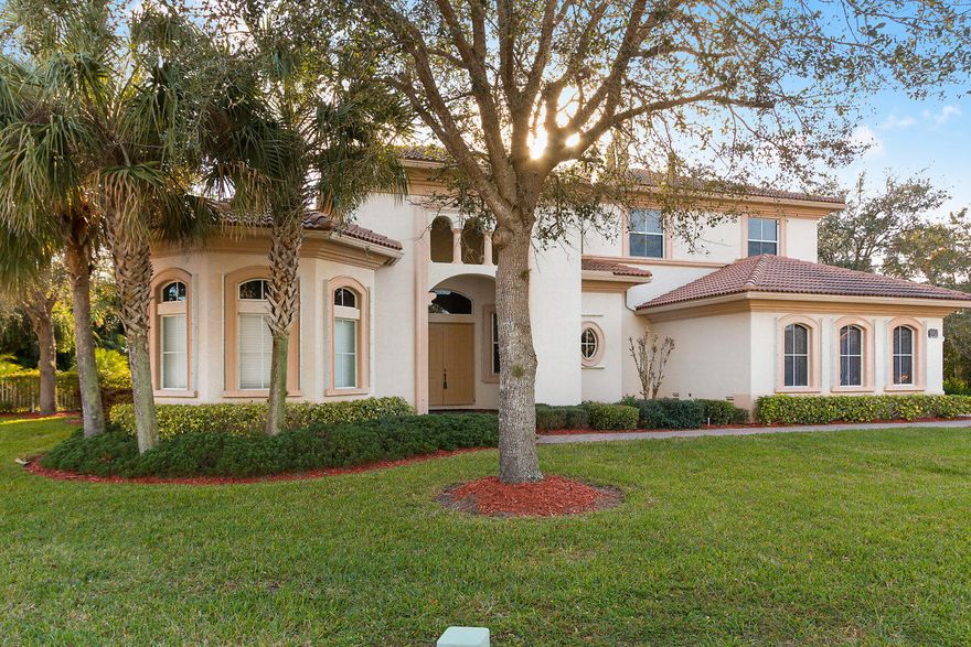 Florida entertaining at its finest! 40,000 gallon salt water pool amist an oversized paver patio and private, fenced-in, lush yard that lights up in the evening.. perfect for your first class get togethers! Luxurious interior upgrades include custom kitchen with 42 inch cabinets, granite countertops, fabulous appliances including double wall oven, custom crown molding throughout, large bright sport shower in master bath with jacuzzi tub, paver driveway and back patio. Home features 3987 square feet- 5 beds and 4.1 baths with a 3 car garage, and living room with 23 foot ceilings. Three zone AC- well maintained- 2007, 2016, 2017. Home also comes with a one year Home Warranty!