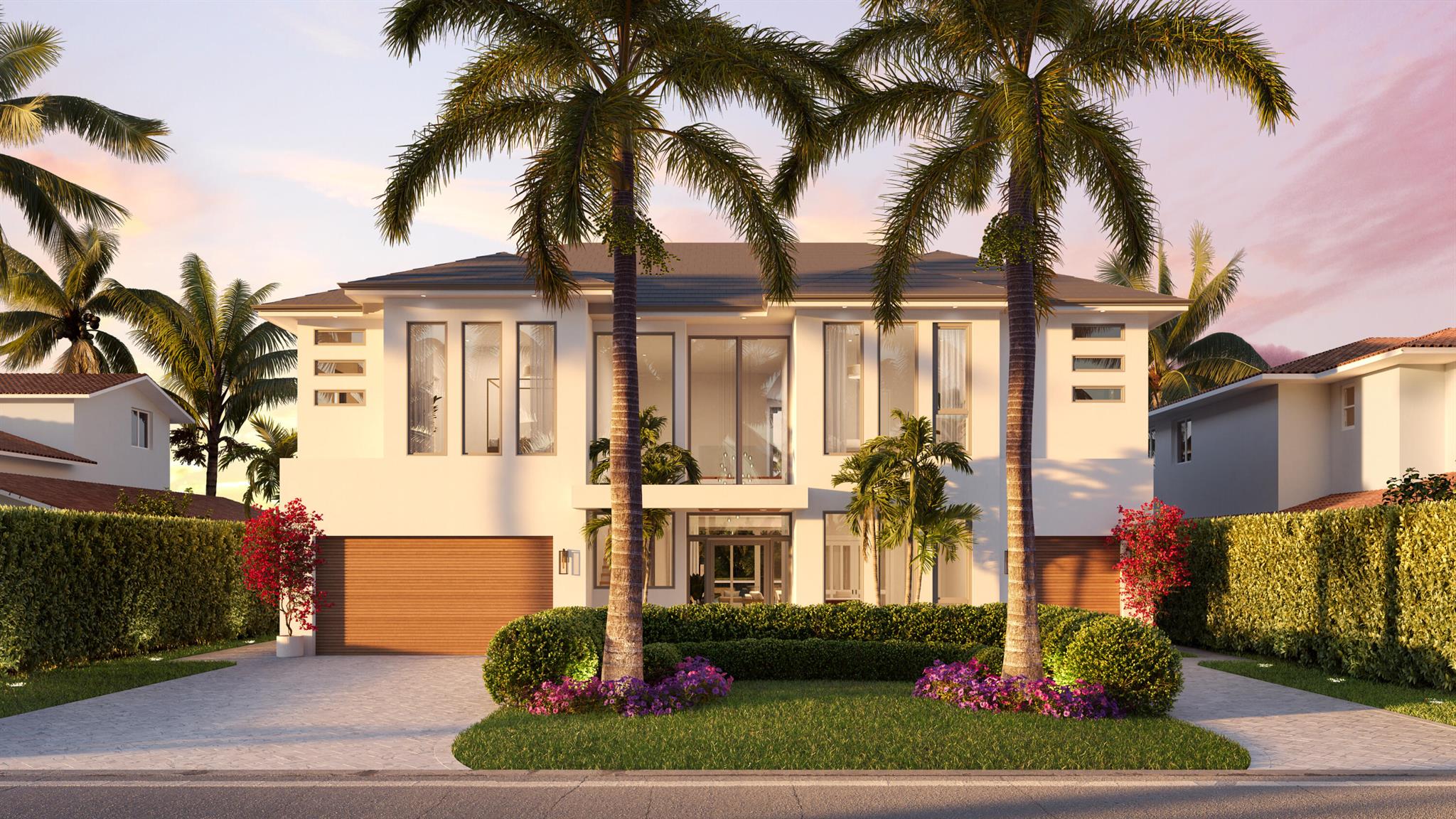 Brand New Luxury Deep Water Estate. Located only 5 minutes to the Ocean via the Hillsboro Inlet, this perfect boater's dream house features 70ft of new dock frontage. Custom built for luxurious estate living, the indulgent interior offers 5 beds including an exceptional owner suite with dual walk-in closets & a spa bathroom with glam area, 5 additional baths, first floor office, oversized pantry, floor to ceiling windows throughout, 12ft+ ceilings, glass wine cellar, 3 car garage, elevator, smart home Lutron system, and luxury appointments in every room. The exterior impresses with a majestic water view covered lanai, a 30ft spa pool and hot tub, sunken fire pit & summer kitchen. Guaranteed to surpass the checklist of your pickiest buyers this coastal estate is ready in Q1 2026