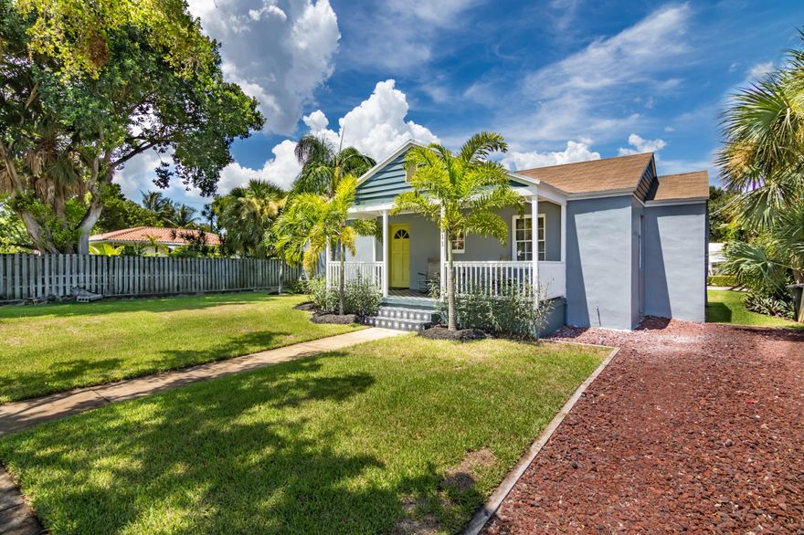 What a fantastic opportunity to live in the Historical North Shore section of West Palm Beach!  The second you walk up the stairs to the covered front porch, you get the wonderful nostalgic feeling of Old Florida.  This 3 bedroom, 2 bath home is adorned with a wood burning fire place in the front parlor room (living room).  Original hardwood floors throughout the whole house.  The kitchen is equipped with stainless steel appliances.  Newly painted interior gives the home a light, open feeling.  The property is located walking distance to the Intracoastal, just off Flagler Drive as well as walking distance to the Historical Northwood section with its shops and restaurants.  This home is a MUST SEE!!  You will fall in love with its character and charm!!