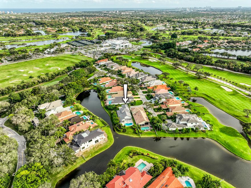 Well-Maintained, Zen-Like Oasis in Prestigious Frenchman's Creek! This 5-bedroom estate offers the perfect blend of privacy, space, and peaceful elegance. Set on a quiet street with a western exposure and water views, this spacious 3,626 sq ft home (4,150 total) features an open floorplan with vaulted ceilings, tile and carpet flooring, and large impact glass doors throughout. The living and dining areas are cozy yet bright, with overhead lighting and ample storage. The traditional kitchen includes wood cabinetry, granite countertops, and electric appliances, while the dining room comfortably seats 12 with views of the backyard and water. The primary suite features dual walk-in closets and two separate en-suite bathrooms, one with a tub and both with oversized showers. Upstairs, two