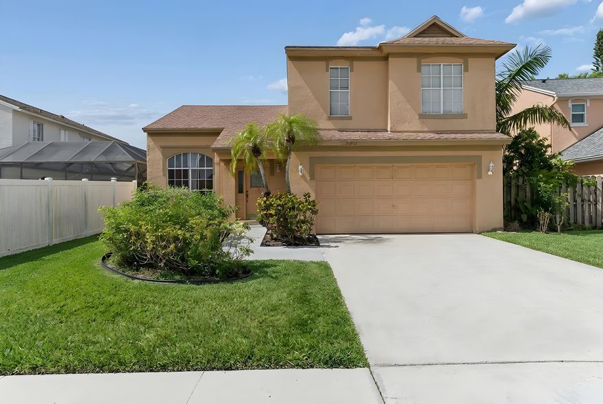 Welcome to this spacious 4 Bed, 2.5 Bath home located in the desirable Boca Winds community. With 2,867sq ft total and 2,269sq ft under air, this property offers a functional and flexible layout with great potential for customization. The home features a convenient first floor primary bedroom with an en-suite bathroom and a half bath for guests. Upstairs you'll find 3 Beds and 1 Full bath. A 2-car garage offers plenty of storage and parking. The AC is 2026 and the roof is 2005. Conveniently located near shopping, dining, and everyday essentials. Boca Winds residents enjoy easy access to parks, golf courses, and major roadways. Located within a highly regarded school district and is zoned for Waters Edge Elementary, Loggers' Run Community, and West Boca Raton High.
