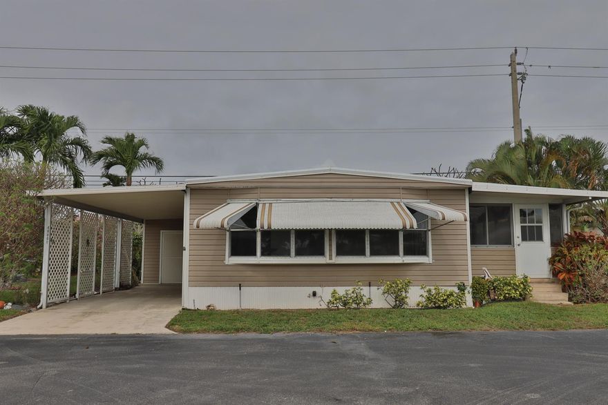 55 Plus Gated Community CASH PURCHASE ONLY  A fantastic opportunity to make this spacious 2 Bedroom 2 Bath your own! Ceramic Tile throughout entire house and Florida Room.  Walk right out into your 240 sq ft enclosed Florida room all on one level, windows and screens to make a fabulous great room. This one won't last !! Community offers many social activities, Clubhouse, Pools, billiards, bocce ball, ping pong, shuffleboard, on-site Library and so much more... Enjoy this 55 plus Community in Central Boynton Beach close to the Beach 95 and the Turnpike, lots of shopping and restaurants near by!