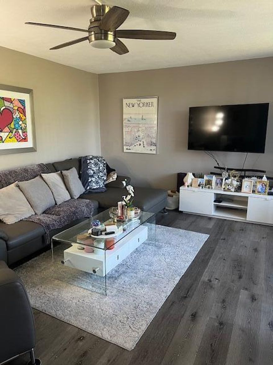 Renovated 1bed/1bath,850 total sq ft, in the heart of Delray Beach, New A/C 2024, all newer stainless-steel appliances, fixtures, fans, window treatments, wood laminate flooring throughout, baseboards, upgraded new washer/dryer, separate laundry/storage room, knockdown ceilings, smart thermostat, conveniently located off I95, close to fabulous shopping, restaurants, the Downtown Delray Beach Lifestyle and the Beach, Community amenities include Clubhouse; Resort Style pools,Tennis, pickle ball; Fitness Center; Game Room; Internet , Cable; Common Areas; Hot Water, Insurance/Bldgs.; Lawn Care; Maintenance-Exterior; well-maintained, Management on site; Reserve Funds;  Owner is a Real-Estate Agent