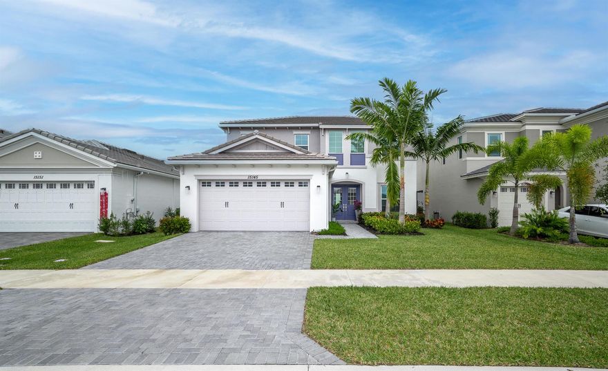 Welcome to this stunning single-family home located in Westlake, a brand-new city brought to life by award-winning Minto Communities. With 4 bedrooms plus a den, 3.5 baths, and a 2-car garage, this residence boasts 2567sq. ft. under air and a total of 3240sq. ft., featuring beautiful landscape with a brick paver driveway and entry walkway. The interior is a showcase of modern design, featuring knock-down ceilings with recessed LED lighting and elegant ceramic floor tiles. The gourmet kitchen is equipped with granite countertops and stainless-steel Energy Star Whirlpool appliances. The home offers not just comfort but also efficiency, with insulated and impact rated windows.