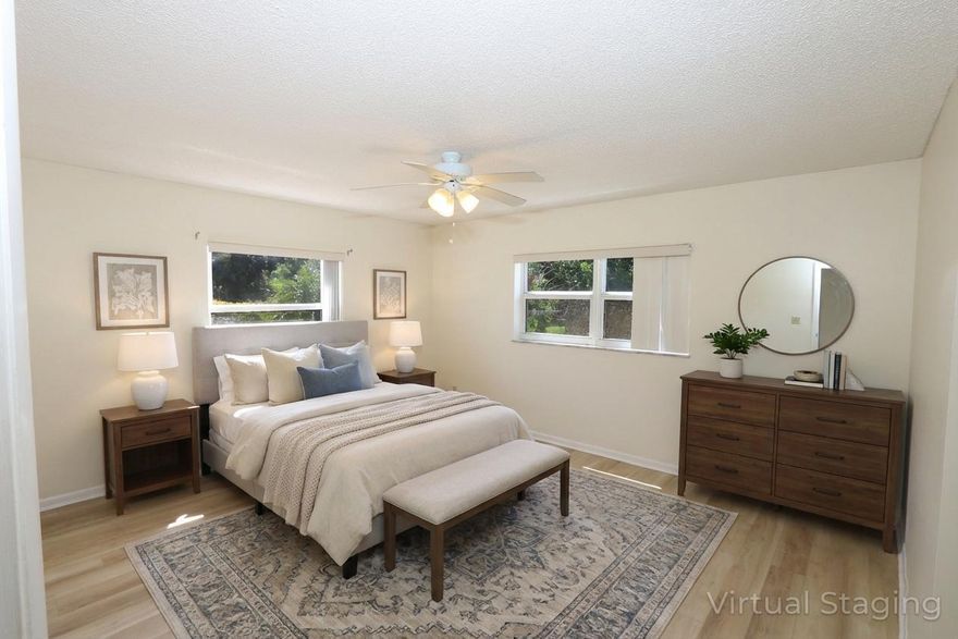 Beautifully updated 2BR/2BA in High Point, a vibrant 55+ community in Fort Pierce, offering effortless first-floor living with gleaming wood floors, granite countertops, an enclosed patio, and peaceful garden views. Step outside to your private patio, perfect for relaxing or entertaining. This move-in-ready home sits within a community known for its active lifestyle, featuring a clubhouse with social events, a heated pool, tennis and shuffleboard courts, scenic walking paths, and close proximity to shopping, dining, and the Treasure Coast's beautiful beaches. Don't miss your chance to enjoy comfort, style, and Florida living in this sought-after neighborhood.