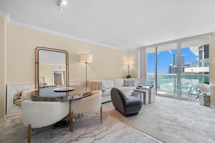 Amazing One Bedroom One Bath Residence in the Heart of Las Olas! This condo features tile floors Throughout, Stainless Appliances, Pantry in the Kitchen, Breakfast Bar with Room for Bar Stools, Spacious Floor Plan with Living and Dining , Floor to Ceiling Glass Throughout, Primary Suite Features Two Closets and ensuite Bath. Glass Railed Sunset Terrace overlooking the city and River. Watergarden is a Luxury Building Right on the River Walk. Enjoy the Heated Lap Pool, Hot Tub, Sauna, Fitness Center, BBQ Grills, Yoga Room with Complementary Classes, Billiards, Clubroom, Theater, Amazon Hub and more! Variety of Social Activities and Happy Hours, Watergarden is an active Building Supporting a Social, Friendly and Active Lifestyle! 24 Hr Front Desk and Valet, along with Concierge Services.