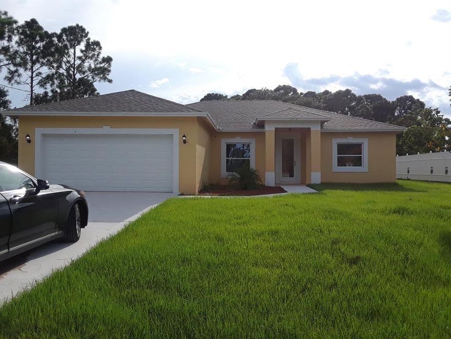 Brand New-Just Completed: 4 Bedroom, 2 Bath, 2 Car Garage on Canal lot, 10 foot Ceilings, Crown Moulding, Taller Base,8 ft doors, 24'' Porcelean tile floor everywhere (no carpet), Granite Kitchen and Bath Counters, Roman Shower, Garden Tub, Impact Windows, His and Hers huge Walk-in closets, Stainless Steel Appliances, Ceiling Fans, High Efficiency A/C, Garage door opener. Close to Turnpike, 95, Crosstown and shopping