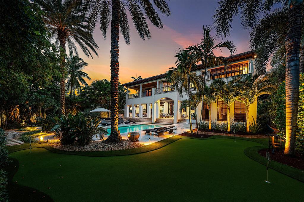 Completely renovated by GE Architecture and Lost Craft Builders, this European-inspired villa combines timeless elegance with modern luxury in the exclusive Delray Ocean Estates North. Homeowners enjoy private beach access and a shared tennis court. Encompassing 9,700+/- total sq ft, the six-bedroom estate features soaring designer ceilings, pecky-cypress accents, brick-clad details, a home theatre, wine cellar, library with sauna, and guesthouse. The chef's kitchen offers custom Mouser cabinetry, Taj Mahal quartz, premium Miele appliances, and a SubZero suite. The primary suite includes dual baths, two walk-in closets, gym/office, and a wraparound ocean-view terrace. Outdoor living is unmatched with a loggia, summer kitchen, firepit, putting green, and saltwater pool/spa.