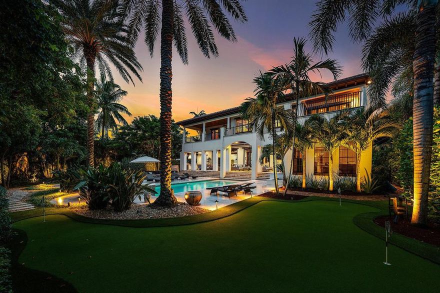 Completely renovated by GE Architecture and Lost Craft Builders, this European-inspired villa combines timeless elegance with modern luxury in the exclusive Delray Ocean Estates North. Homeowners enjoy private beach access and a shared tennis court. Encompassing 9,700+/- total sq ft, the six-bedroom estate features soaring designer ceilings, pecky-cypress accents, brick-clad details, a home theatre, wine cellar, library with sauna, and guesthouse. The chef's kitchen offers custom Mouser cabinetry, Taj Mahal quartz, premium Miele appliances, and a SubZero suite. The primary suite includes dual baths, two walk-in closets, gym/office, and a wraparound ocean-view terrace. Outdoor living is unmatched with a loggia, summer kitchen, firepit, putting green, and saltwater pool/spa.