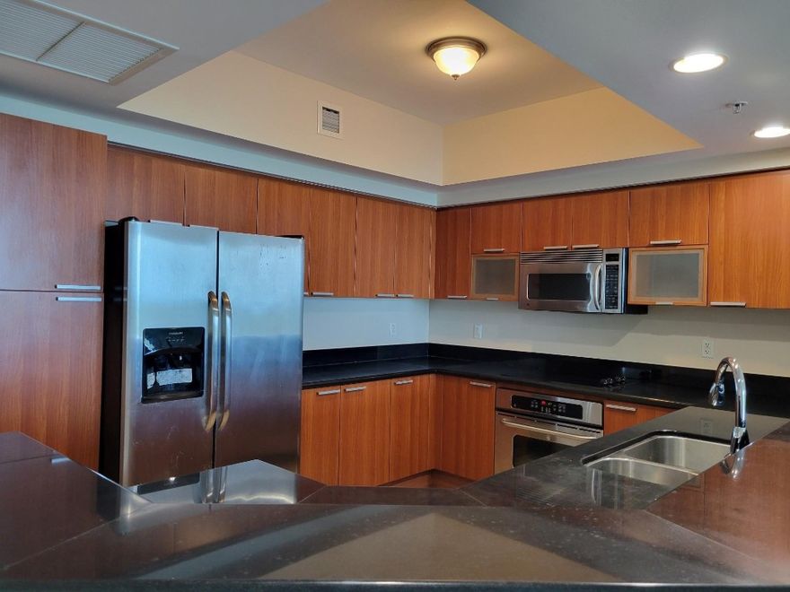 Lowest priced unit at Royal Oaks!! Preferred North tower where construction is almost completed. Large 2 bedrooms/ 2 1/2 bath facing east overlooking Oleta state park, intracoastal and ocean. Contemporary kitchen with stainless steel appliances and granite counters. Living area has marble floors and both bedrooms have carpet. Washer and dryer in apartment. Master suite has two walk-in closets. Great views from all rooms. Fantastic location close to FIU, Costco and Aventura mall. Complex features 24 hr. security, heated pool, tennis, gym and clubhouse. Tenant occupied till Sept 30, 2026. Buyer must honor remainder of lease. Tenant paying $3000/month making this perfect opportunity for investors. Please allow 24 hrs. notice. Please see broker remarks regarding special assessments.