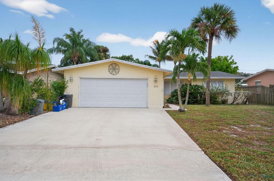 A Fantastic opportunity to own a Single Family Pool Home in sought after Palm Beach Gardens Estates with NO HOA. 
This is a Light and Bright CBS 3 Bedrooms, 2 Bathrooms, Split Plan, Double garage, pool home with New roof, A/C Trane 2018, and Newer Hot water Heater. The Home needs some work, TLC and updating and is being sold ASIS with the right to inspect. Don't miss this opportunity.