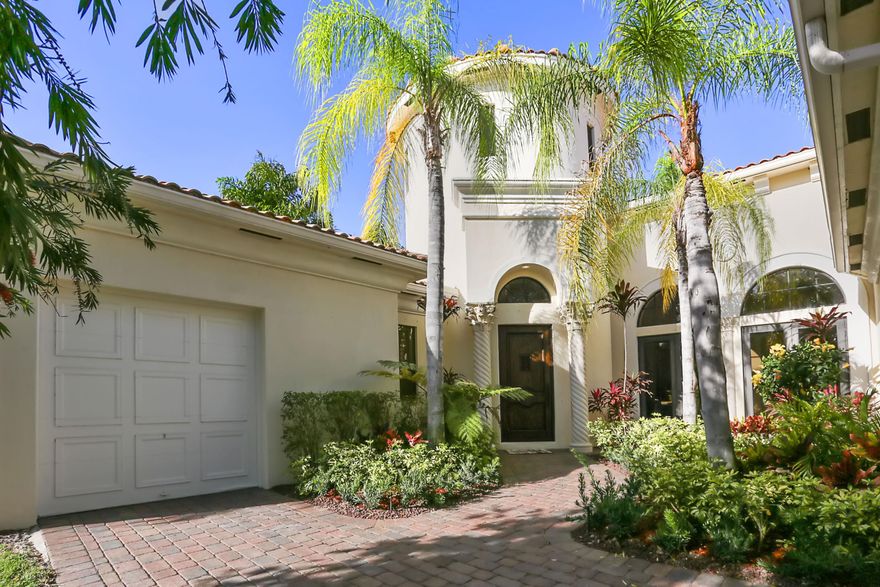 1149 San Michele Way is an immaculate single story home in the private and luxurious San Michele. This bright and airy home boasts 5 bedrooms, 5 bathrooms, 1 half bath and an office. Beautiful landscape surrounds the pool and spacious patio. All lines/hookups for a summer kitchen are in place!
The location is surrounded by nature preserve and is one of few homes without neighbors in the front or back.  This sought after neighborhood is well equipped with a manned gate, clubhouse, pool, two clay tennis courts, fitness center, and a playground.