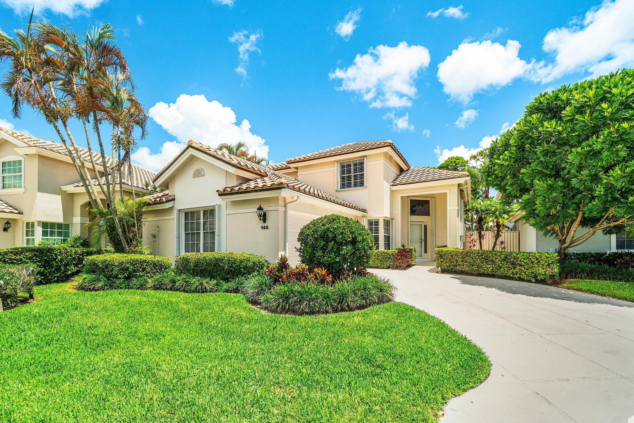 GOLFER'S PARADISE ON THE CHAMPION COURSE!This stunningly renovated 3-bedroom, 2.5-bath pool home delivers front-row views of PGA National's world-famous Champion Golf Course--right from the 14th tee box. Perfectly situated in the prestigious, 24/7 manned and gated Eagleton Lakes community, this home features a spacious first-floor master suite, plus two additional bedrooms upstairs that share a full Jack & Jill bath.Step inside to soaring ceilings, an open-concept layout, and a seamless flow to the oversized screened lanai--complete with a sparkling pool and a large covered patio for year-round entertaining. Watch the Cognizant Classic unfold from your living room, dining area, kitchen, or master suite, all with unmatched golf course views.The new chef's kitchen showcases sleek...