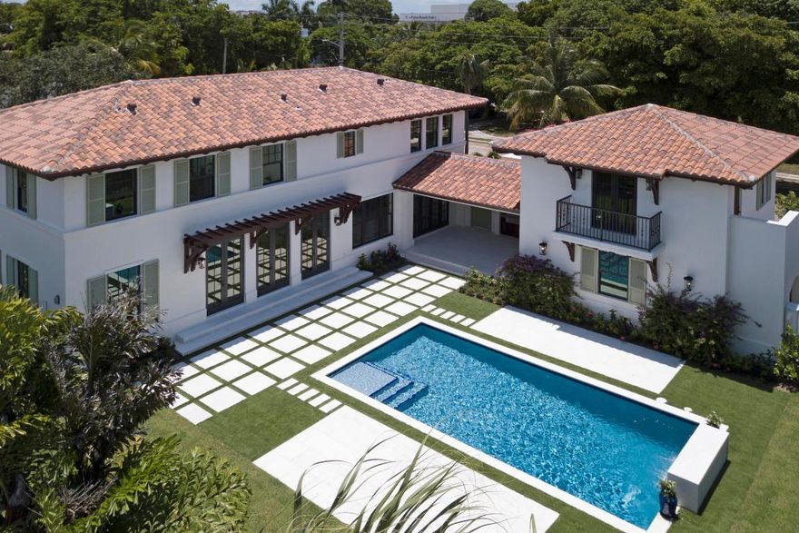 For the first time in 10 years, new construction has been brought to Historic El Cid. In keeping with the historical designation, this elegant build captures the decadence, charm & character of 1920's Palm Beach but has been built for the modern day family. Constructed on a 12,000 SF Lot in a coveted location, the owners put great emphasis on scale, creating a serene landscape encouraging both indoor and outdoor living. The design itself contributes to the delicate balance of green space & living space, showing the necessary restraint that is often overlooked. Filled with natural light, the main house offers 4 Bedrooms , 4.5 Bathrooms, a gorgeous kitchen(Thermador Appliances) and main living space that overlooks the pool, covered outdoor terrace and built-in-grille. Every room was well conceived and situated to appreciate the full expanse of the impeccably landscaped backyard. Above the 2 Car Garage is a 1 bedroom, 1 bathroom en-suite with kitchenette, it too overlooks the pool/backyard. The home is in walking distance to multiple restaurants, the Intracoastal, Palm Beach Day School and zoned for Palm Beach Public.  If you have been thinking about El Cid, why not have the peace of mind of buying new, owning a stunning and timeless aesthetic, all backed by a One year builders warranty from Steve Cury Construction Group.