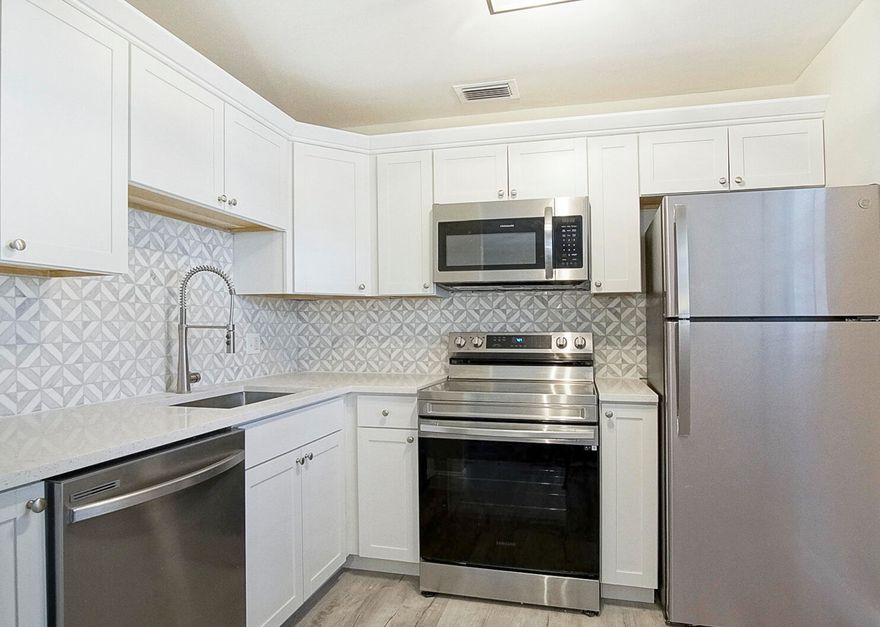 2 BEDROOM, 2 BATH 1ST FLOOR, CORNER UNT, COMPLETE REMODEL READY FOR OCCUPANCY IN MAY 2026.  MOVE IN READY,EXCELLENT LOCATION AND COMMUNITY, NEEDS NOTHING, EXCEPTIONALLY CLEAN AND TASTEFUL DECOR MAKES THIS THE PERFECT CHOICE FOR YOUR NEXT HOME.  VISTA GARDENS IS AN ACTIVE ADULT COMMUNITY LOCATED ADJACENT TO PUBLIC GOLF COURSE, LOTS OF AMENITIES. WASHER AND DRYER IN UNIT!!!  NEW FIBER OPTIC BEING INSTALLED AND RENT WILL INCLUDE: WATER, SEWER, TRASH REMOVAL, HOA FEES AND ACCESS, INTERNET AND CABLE!