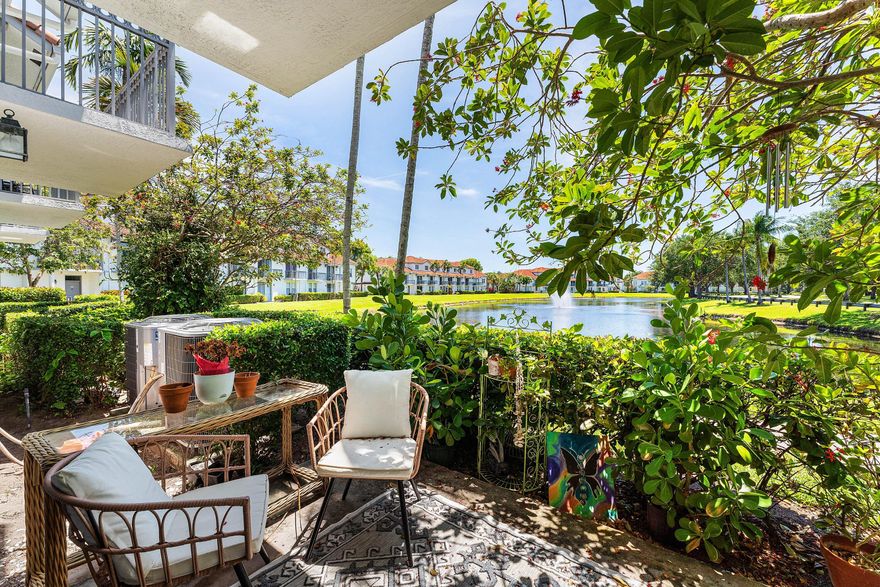 BEAUTIFULLY MAINTAINED 1ST FLOOR CONDO IN THE GATED TIERRA VERDE COMMUNITY WITH SERENE LAKE VIEWS! This bright and spacious unit features an open floor plan, crown molding, abundant natural light, and an open patio surrounded by lush landscaping for added privacy and a peaceful outdoor setting. Enjoy tranquil lake views from every room. Conveniently located near shopping, dining, major highways, and just a short drive to the beach. Great amenities, walkable distance to the pool/gym, scenic walking trail around the lake, and pet friendly! Perfect for full-time residents, seasonal owners, or investors!