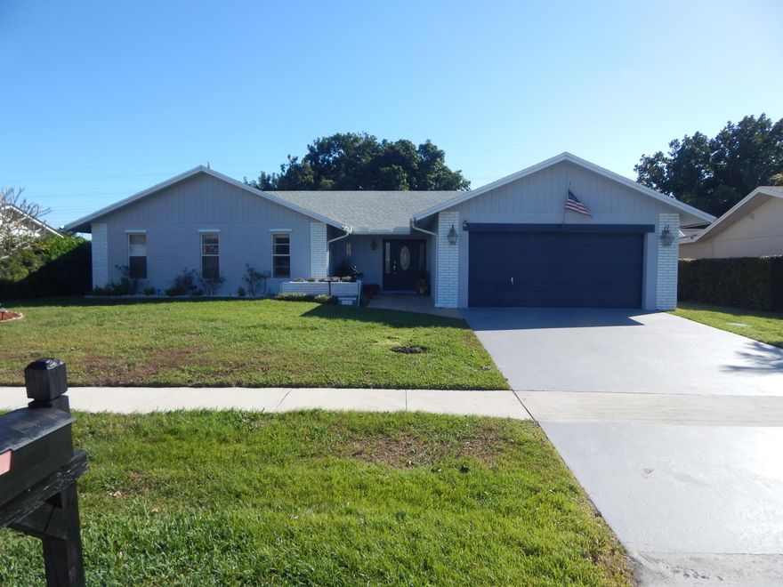 NO HOA, Well-Maintained 3/2/2, spacious CBS Home with Office, Fruit Trees, 10X10 shed and Recent Upgrades.

Major improvements in 2020 add peace of mind, including a new roof, new hot water heater, outside paint job and a recently replaced exterior air-conditioning.

New dishwasher and Washing machine 2025, New Microwave in 2024.

Enjoy indoor-outdoor living with a large screened-in back porch overlooking a spacious yard with mature fruit trees, perfect for relaxing, entertaining, the home features plantation shutters throughout, Hunter ceiling fans, and a well-appointed kitchen with all stainless-steel appliances.


This inviting home offers a dedicated office, The layout includes a comfortable family room, an air-conditioned laundry room, and a two-car garage.

Plenty of room